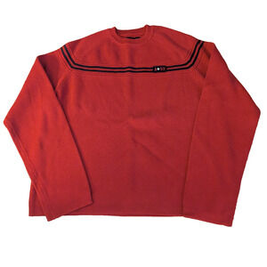 Abercrombie Fitch Sweater Mens Large Red Cotton Nautical Vintage Knit 92